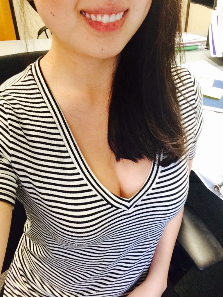 via hottie showing her sexy work outfit real