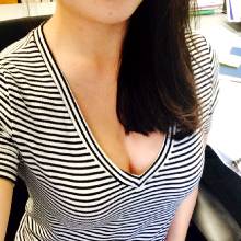 via hottie showing her sexy work outfit real