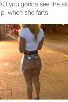 Imagine What Would Happen If She Farts In That Thing Masquerading As A Skirt!