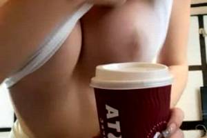 Perfect Way To Start The Day… A Warm Drink And Boobs In Your Face 😉